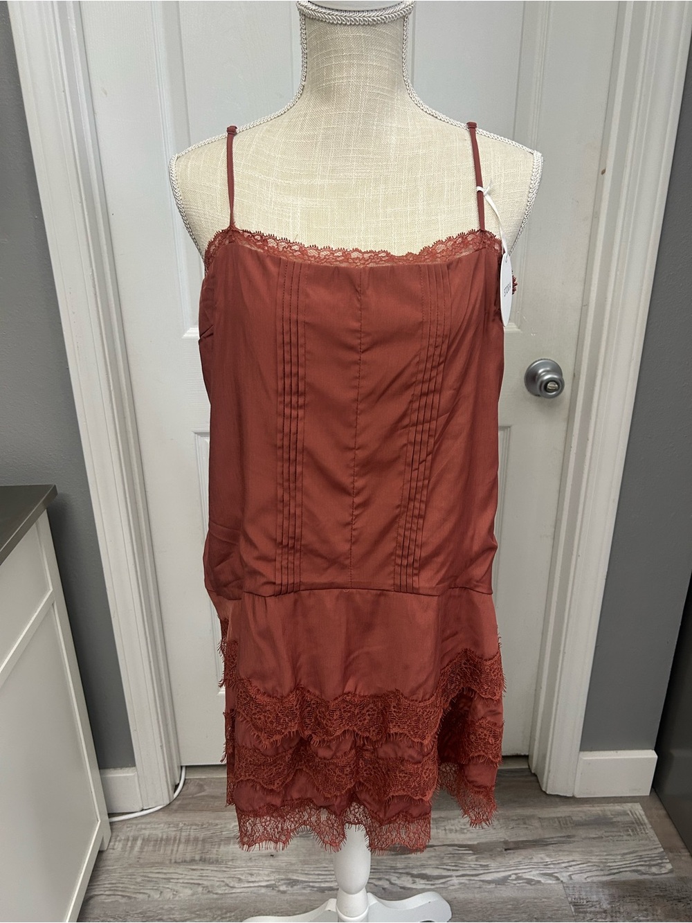 NWT Copper floral lace print Storia mini dress Sz XL